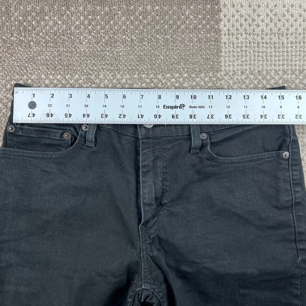 Levis 511 Slim Fit Black Denim Cut Off Shorts Mens W32 Raw Hem Distressed